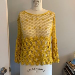 Zara crotchet flower knit top.